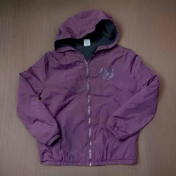 PINK Victoria's Secret Jackets & Blazers - PINK Victoria's Secret Purple Sherpa Anorak Hooded Jacket, Size X-Small